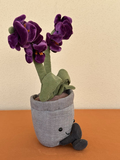 Jellycat Amuseable Orchid BNWOT Plant in Pot of Purple Flowers Soft Toy Retired
