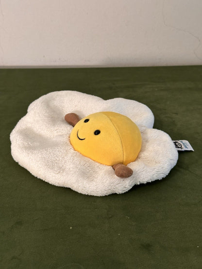 Peluche giocattolo morbido Jellycat divertente uovo fritto nuovo senza etichette raro ritirato da collezione-