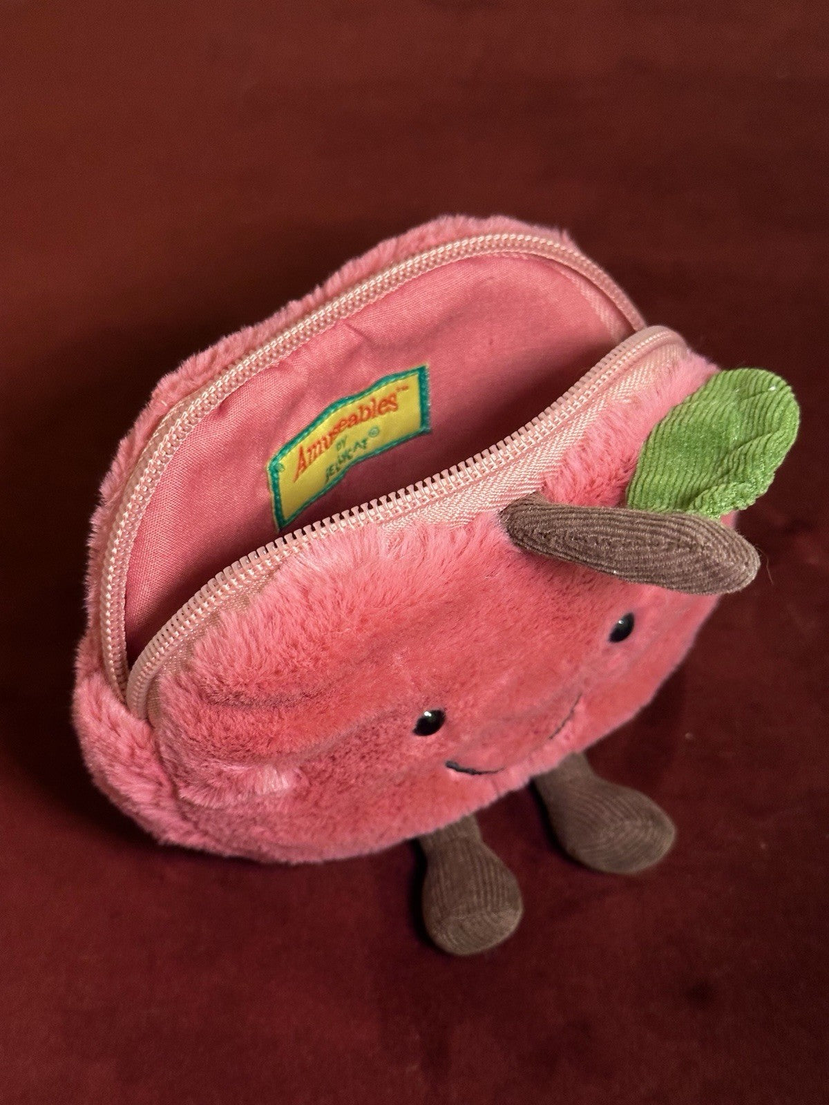 Jellycat Borsa Ciliegia Amusabile Ritirata HTF Frutta Cibo Ciliegie Morbida Rara Peluche-