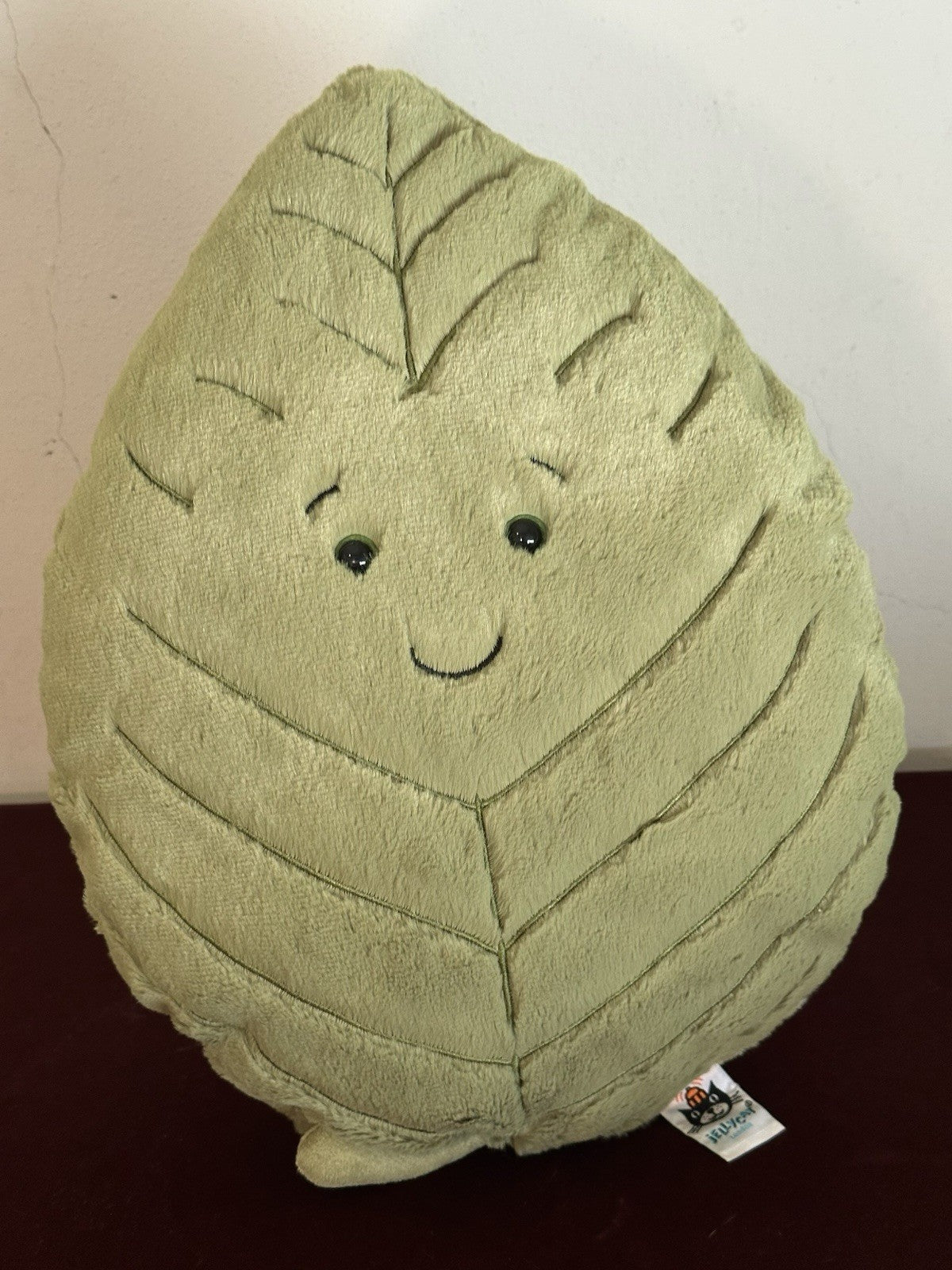 Peluche giocattolo morbido Jellycat Woodland foglia di faggio grande foglia verde raro ritirato-