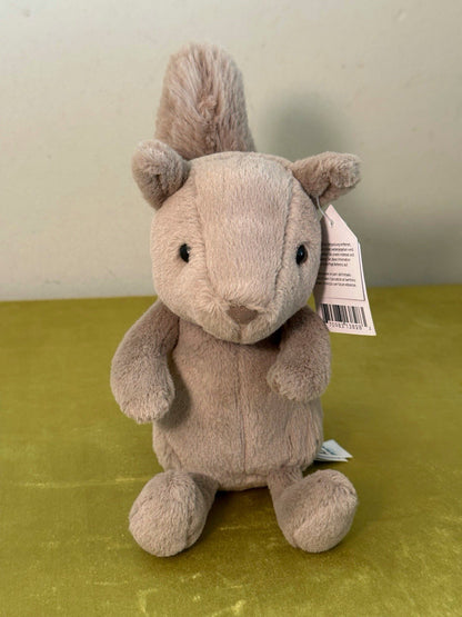 NUOVO Jellycat Willow Scoiattolo Nuovo con etichette Marrone Coda Cespugliosa Carino Ritirato Giocattolo Morbido W4SQ-