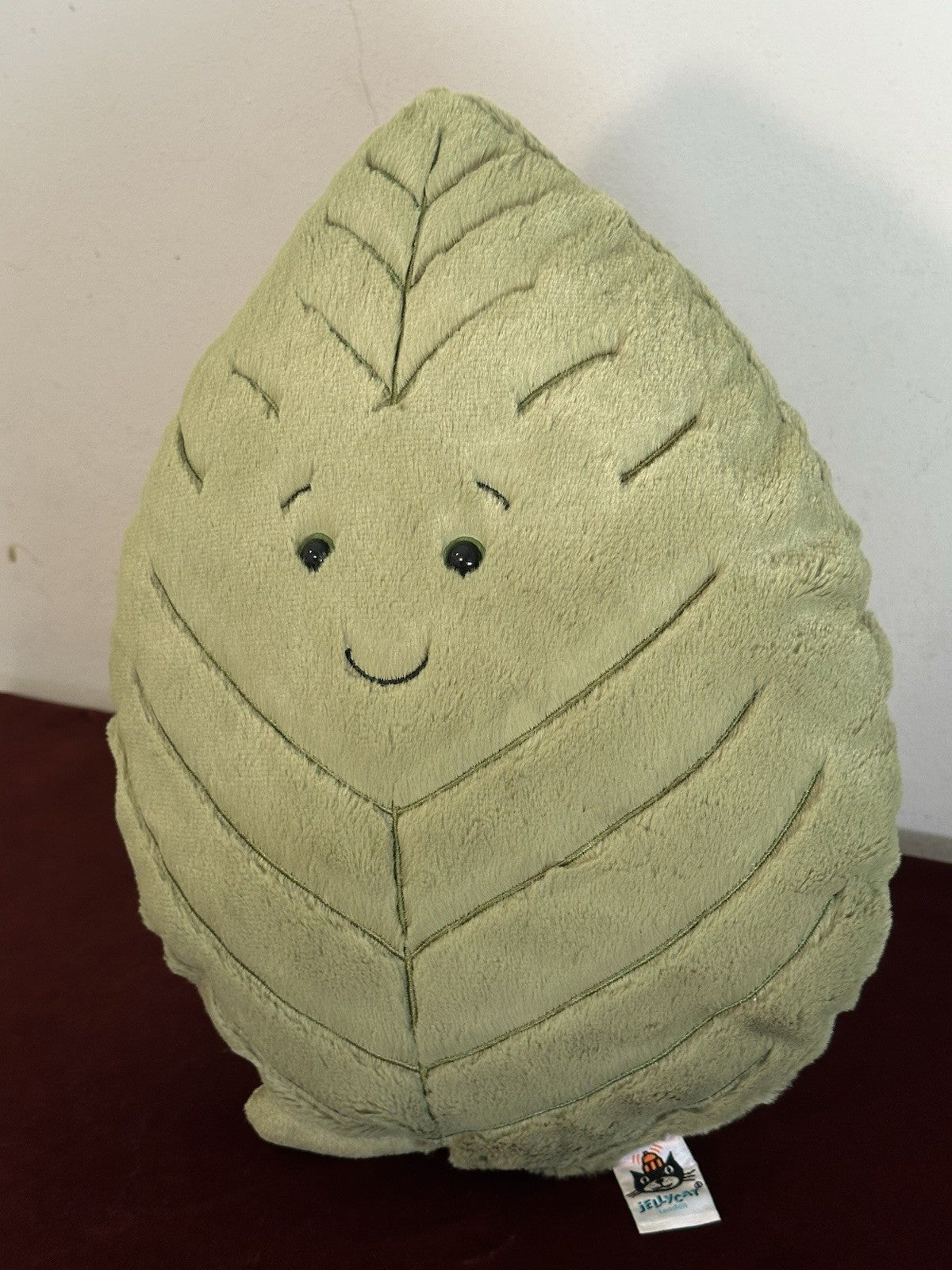 Peluche giocattolo morbido Jellycat Woodland foglia di faggio grande foglia verde raro ritirato-