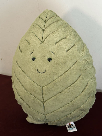 Peluche giocattolo morbido Jellycat Woodland foglia di faggio grande foglia verde raro ritirato-