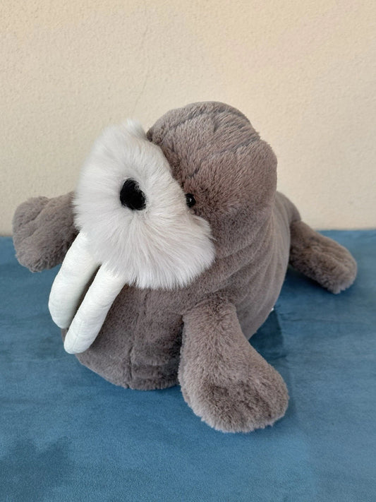 Peluche JellyCat grande Willie Walrus mammifero marino in pensione zanna mammifero marino cm.40