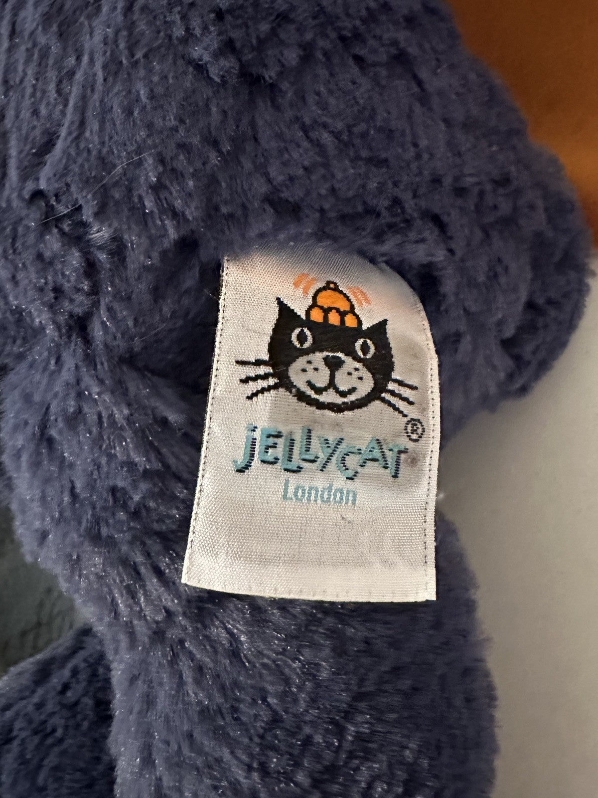 Jellycat Medium Bashful Navy Bunny nuovo senza etichette blu ritirato raro coniglio peluche cm.31-