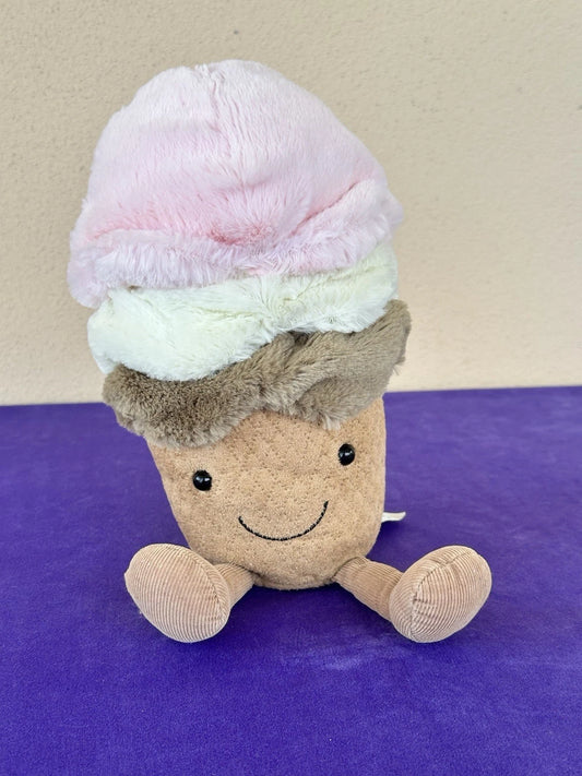 Jellycat Gelato Napoletano Divertente Misura Media 30cm Raro Giocattolo Morbido Ritirato