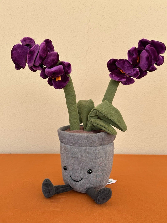 Jellycat Amuseable Orchid BNWOT Plant in Pot of Purple Flowers Soft Toy Retired