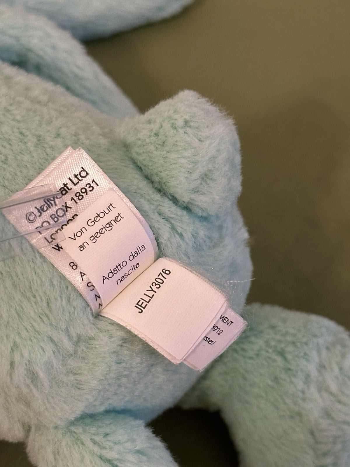 Peluche morbido coniglietto Jellycat piccolo timido come nuovo coniglio verde chiaro ritirato raro-