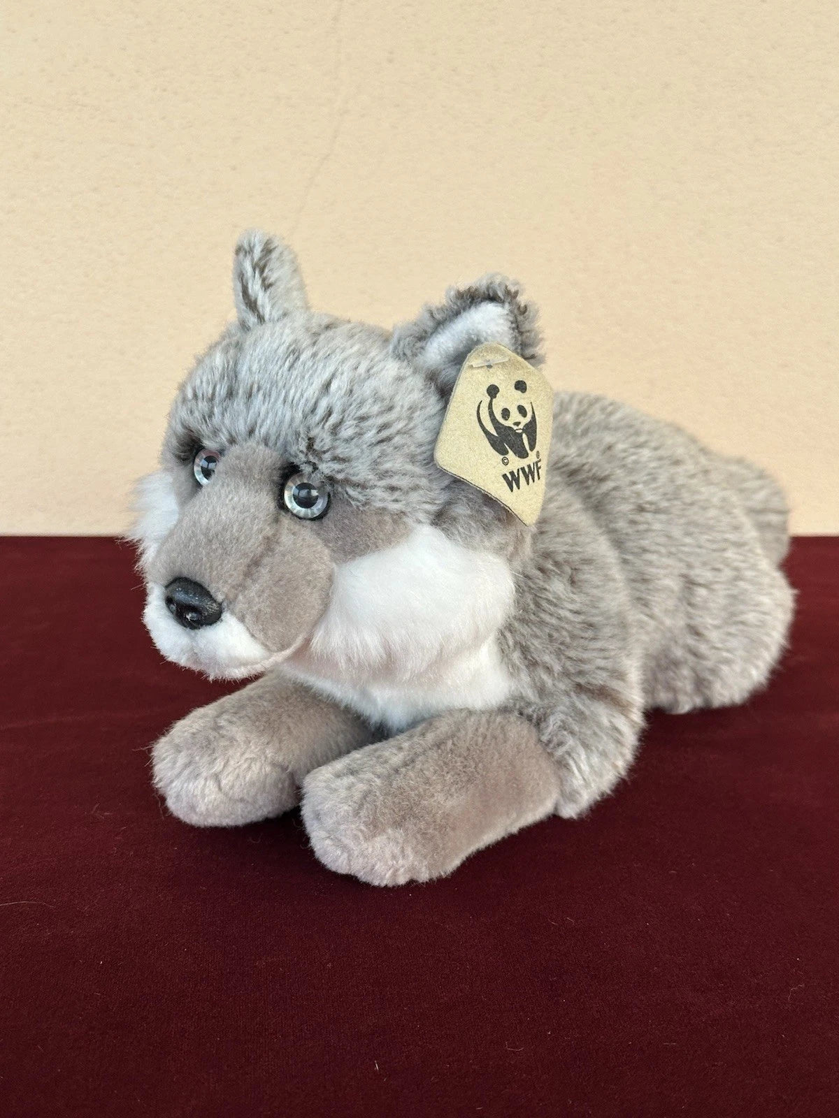 Rarissimo peluche WWF Silver Fox sdraiata 26 cm 10” Artic Winter Fox ritirato