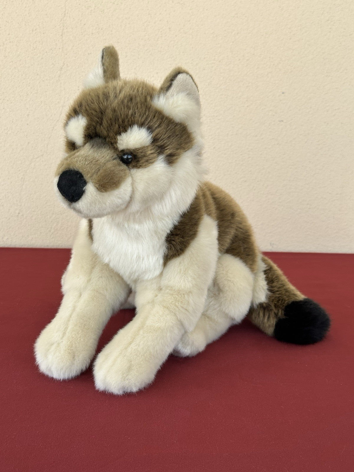 Lupo zingaro nuovo senza etichette animale selvatico bosco raro peluche giocattolo morbido ritirato made in France-