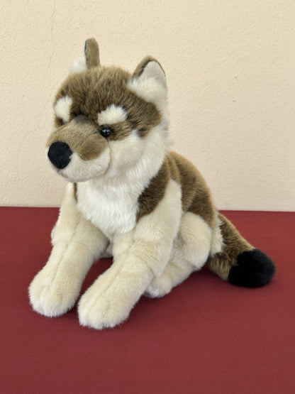 Lupo zingaro nuovo senza etichette animale selvatico bosco raro peluche giocattolo morbido ritirato made in France-