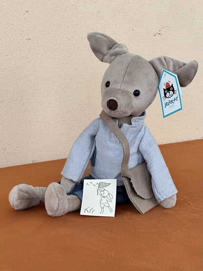 NUOVO Jellycat Pedlar Cucciolo Nuovo con etichette Raro Cane Pensionato Postino Giocattolo Morbido Mutt Peluche