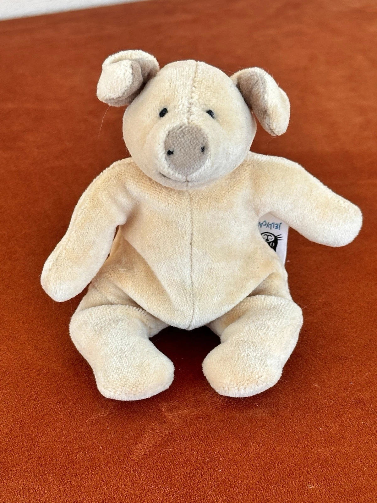 Jellycat Squidgikins Maiale Beige Rosa Mini Maiale 14 cm 1999 Vintage