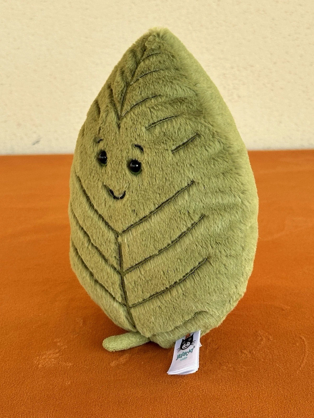 Peluche Jellycat Little Woodland foglia di faggio nuovo senza etichette piccola foglia verde raro ritirato