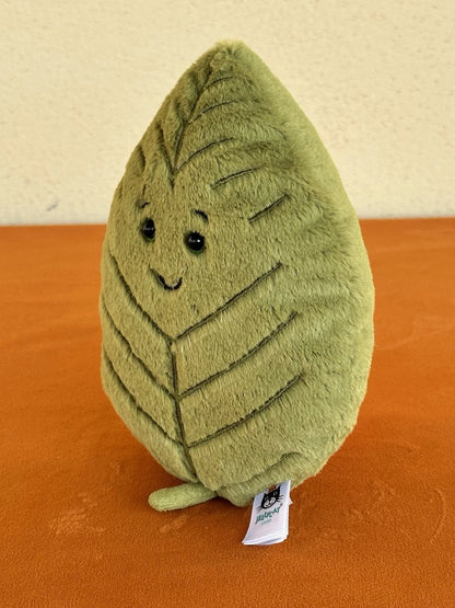 Peluche Jellycat Little Woodland foglia di faggio nuovo senza etichette piccola foglia verde raro ritirato