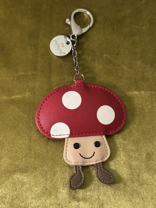 Charm borsa funghi Jellycat Amuseables nuovo senza etichette portachiavi in pelle portachiavi ritirato-