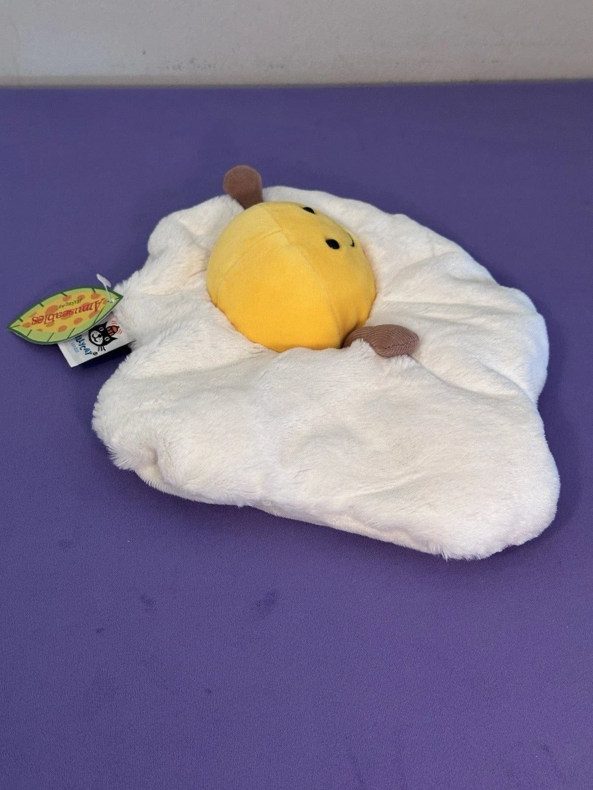 NUOVO Jellycat Amuseable Fried Egg nuovo con etichette raro peluche giocattolo morbido da collezione ritirato