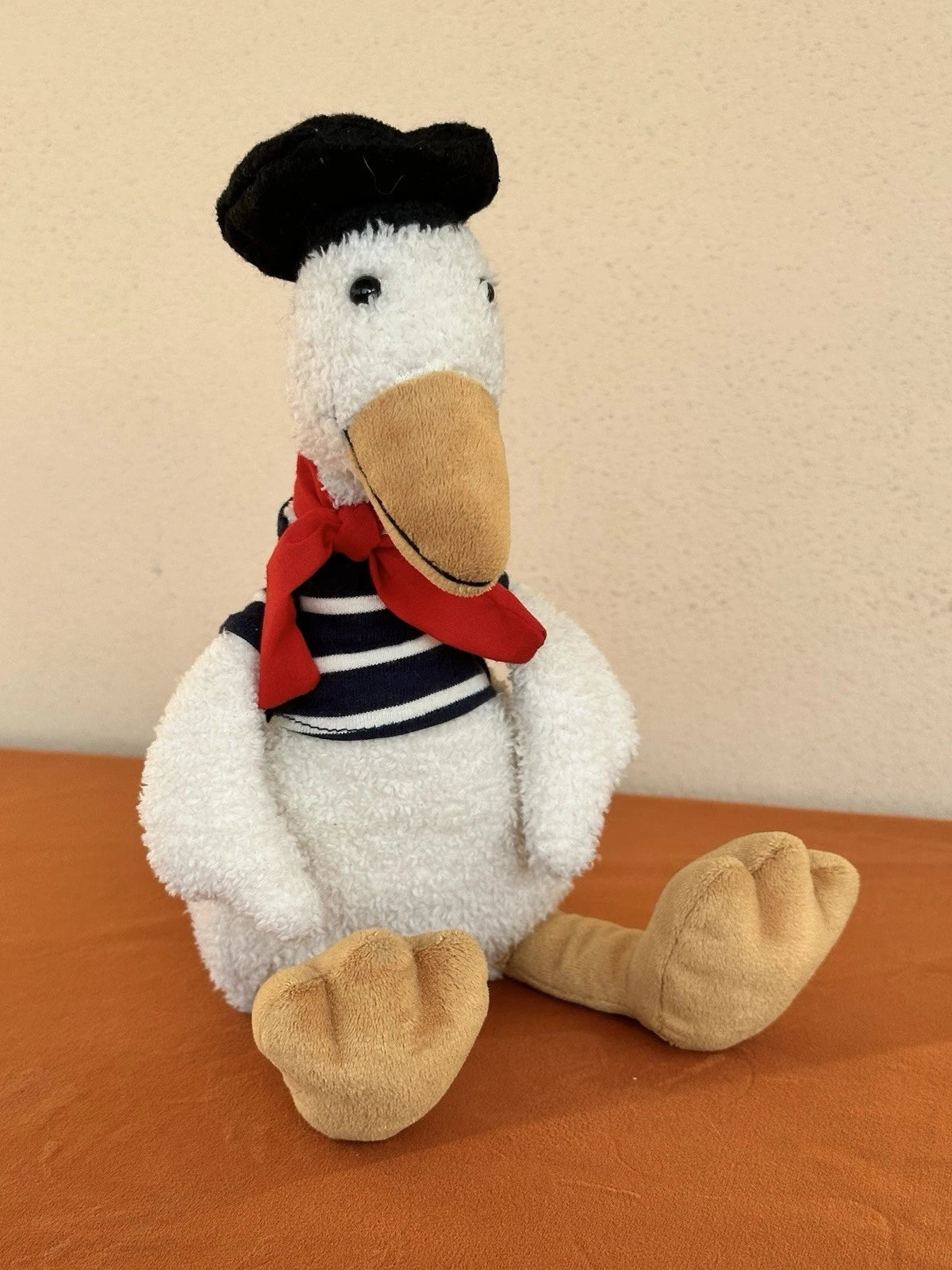 Peluche uccellino giocattolo morbido anatra vestita francese Jellycat Gaston Goose raro pensionato