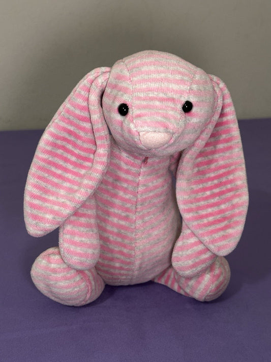 Jellycat Edizione Speciale Bonnie Bashful Bunny Raro Ritirato Rigato Rosa Grigio-
