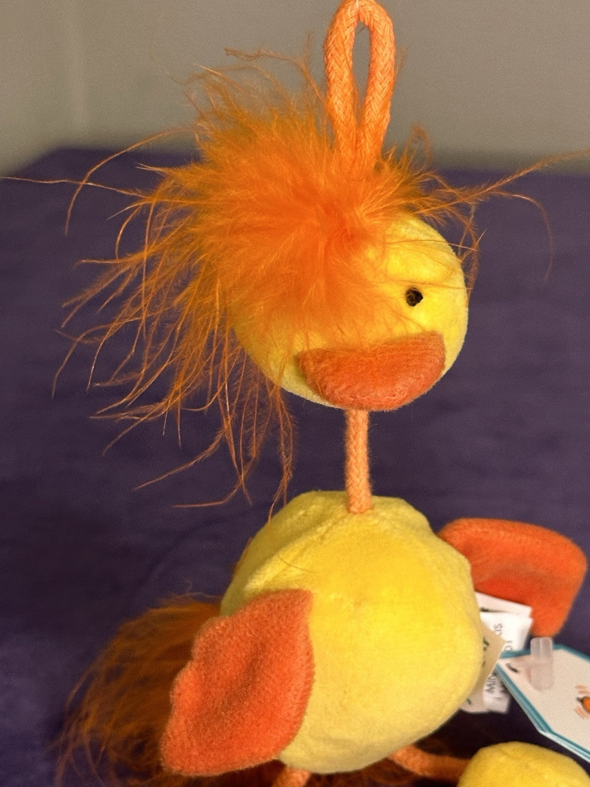 NUOVO Jellycat Wobbly Bobbly pulcino nuovo con etichette vintage pulcino giallo raro uccellino anatra in pensione-