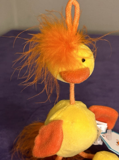 NUOVO Jellycat Wobbly Bobbly pulcino nuovo con etichette vintage pulcino giallo raro uccellino anatra in pensione-