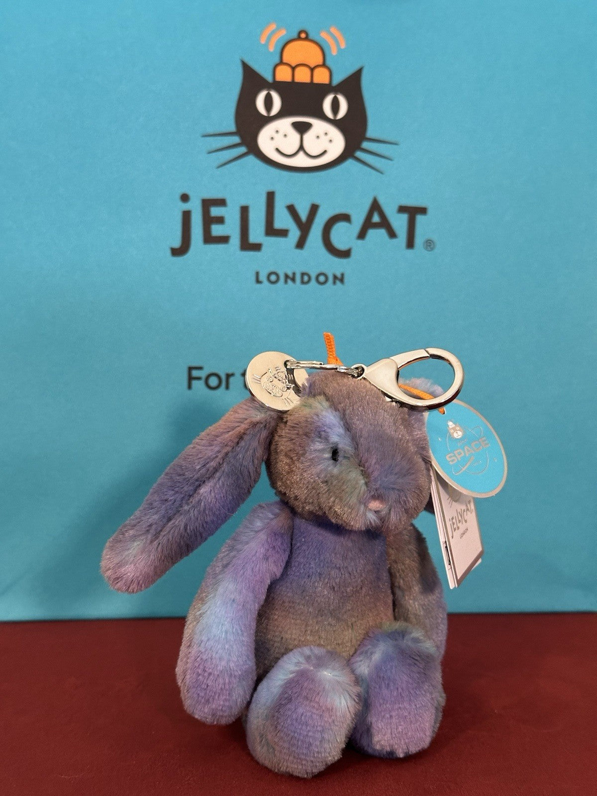 NUOVO Jellycat Zodihop Bunny Bag Charm Nuovo con etichette Esclusivo Portachiavi Collezione Spazio-