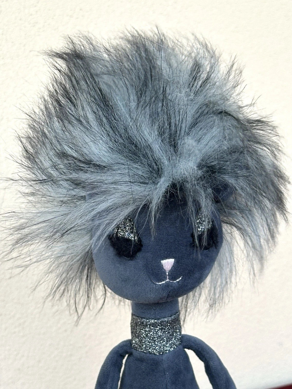 Peluche Jellycat Swellegant Gattino Gatto Giocattolo Morbido Scintillante Grigio Scuro Vellutato Ritirato