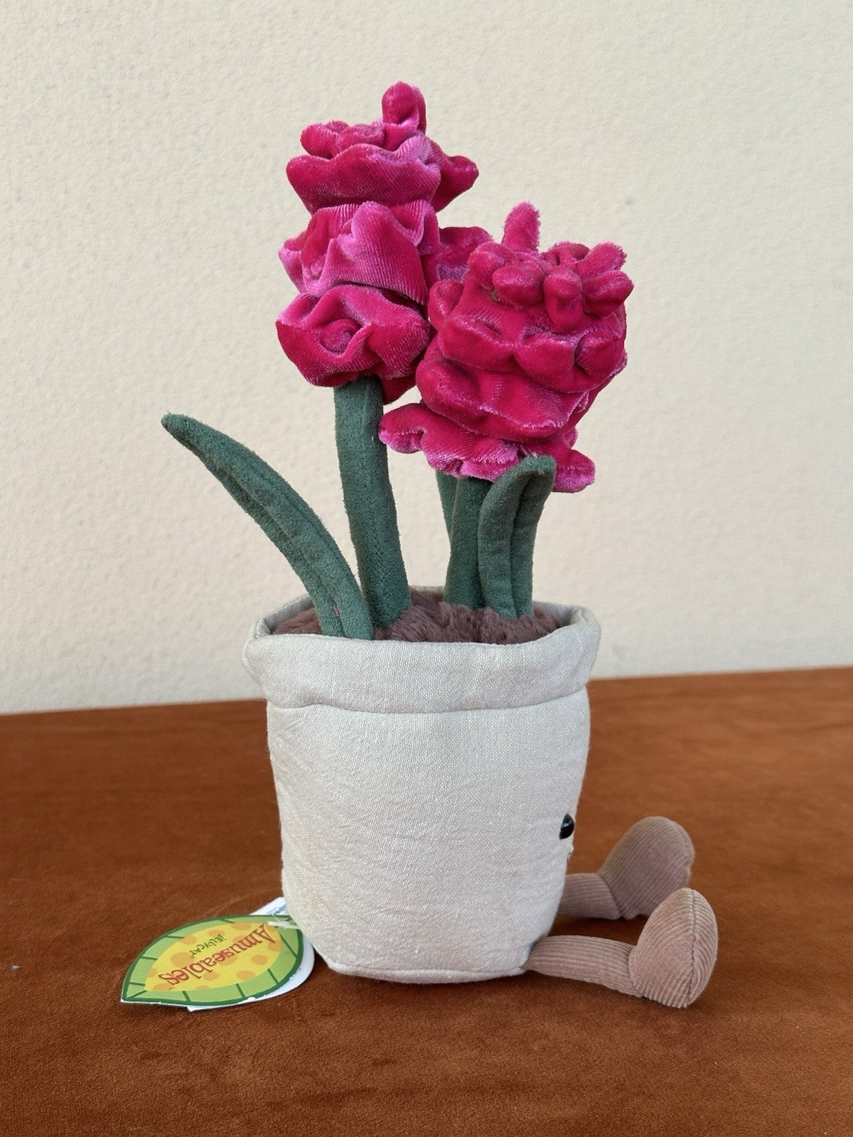 NUOVA pianta di giacinto Jellycat divertente nuova con etichette ritirata rara fiori rosa caldo peluche-