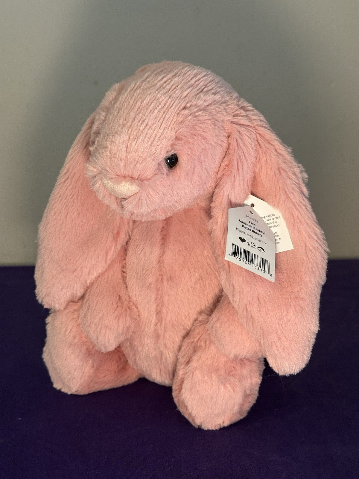 NUOVO coniglietto Jellycat Medium Bashful Petal nuovo con etichette coniglio rosa caldo raro ritirato 12"-