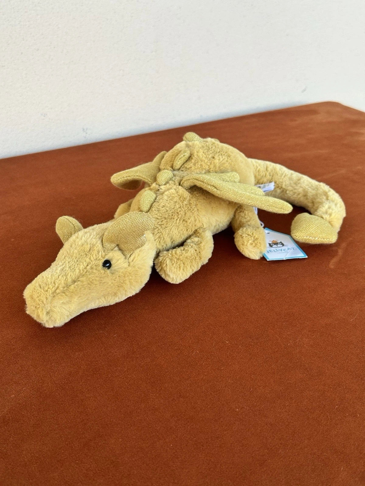 NUOVO Jellycat Little Golden Dragon nuovo con etichette piccolo drago ritirato originale HTF cm.26