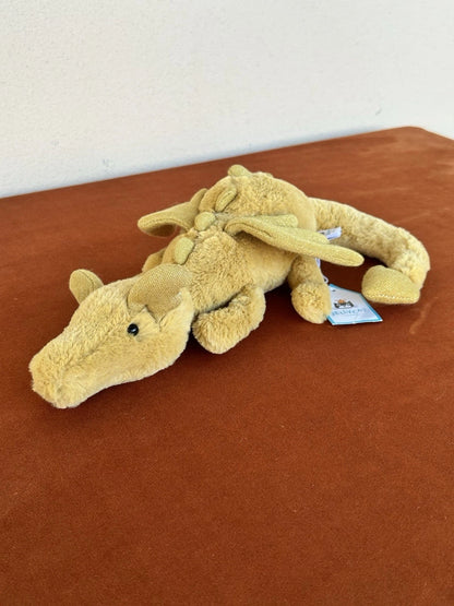 NUOVO Jellycat Little Golden Dragon nuovo con etichette piccolo drago ritirato originale HTF cm.26