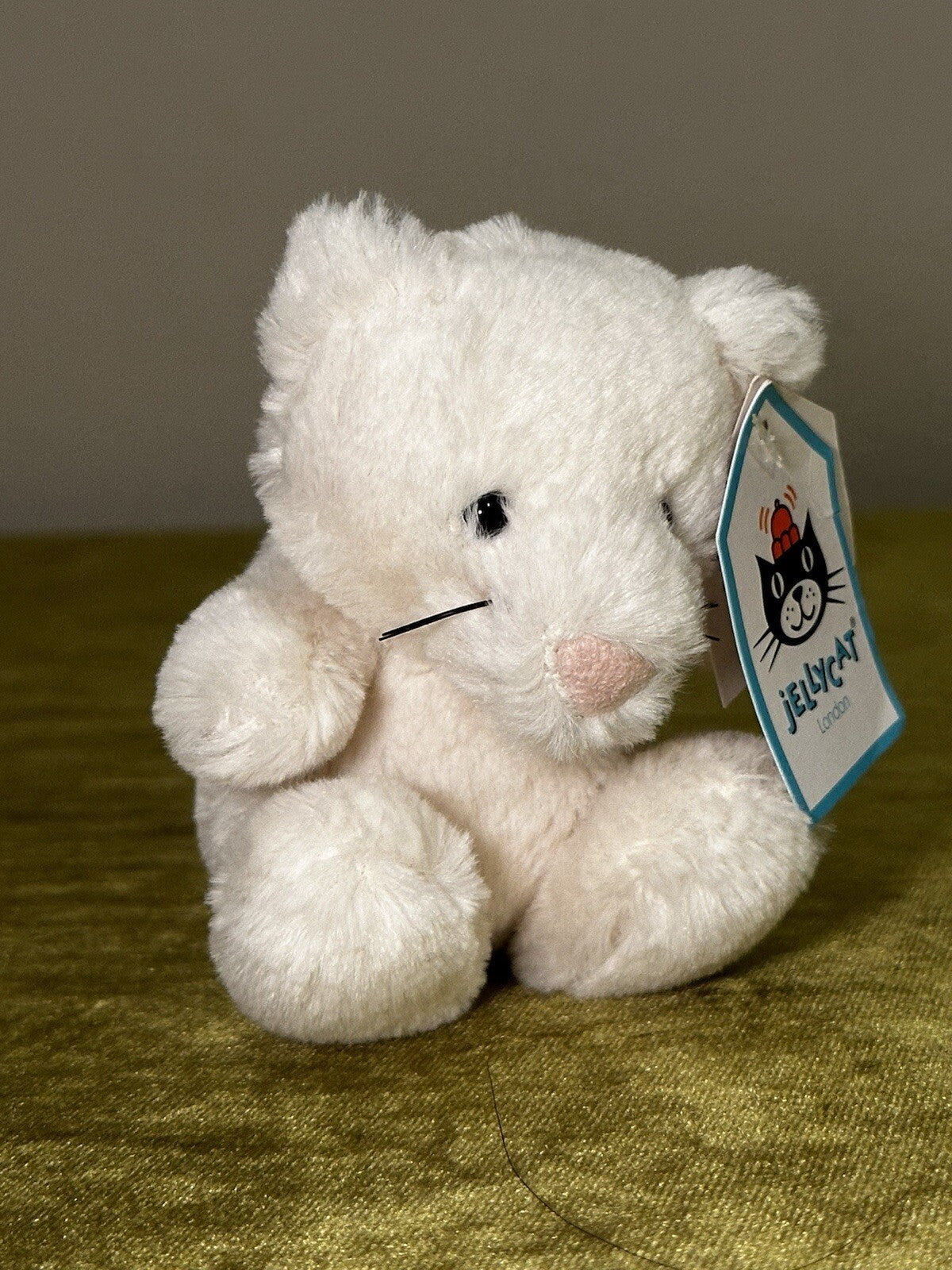 NUOVO Jellycat Baby Poppet Kitten nuovo con etichette piccolo gattino giocattolo morbido raro gatto in pensione peluche-