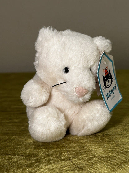 NUOVO Jellycat Baby Poppet Kitten nuovo con etichette piccolo gattino giocattolo morbido raro gatto in pensione peluche-