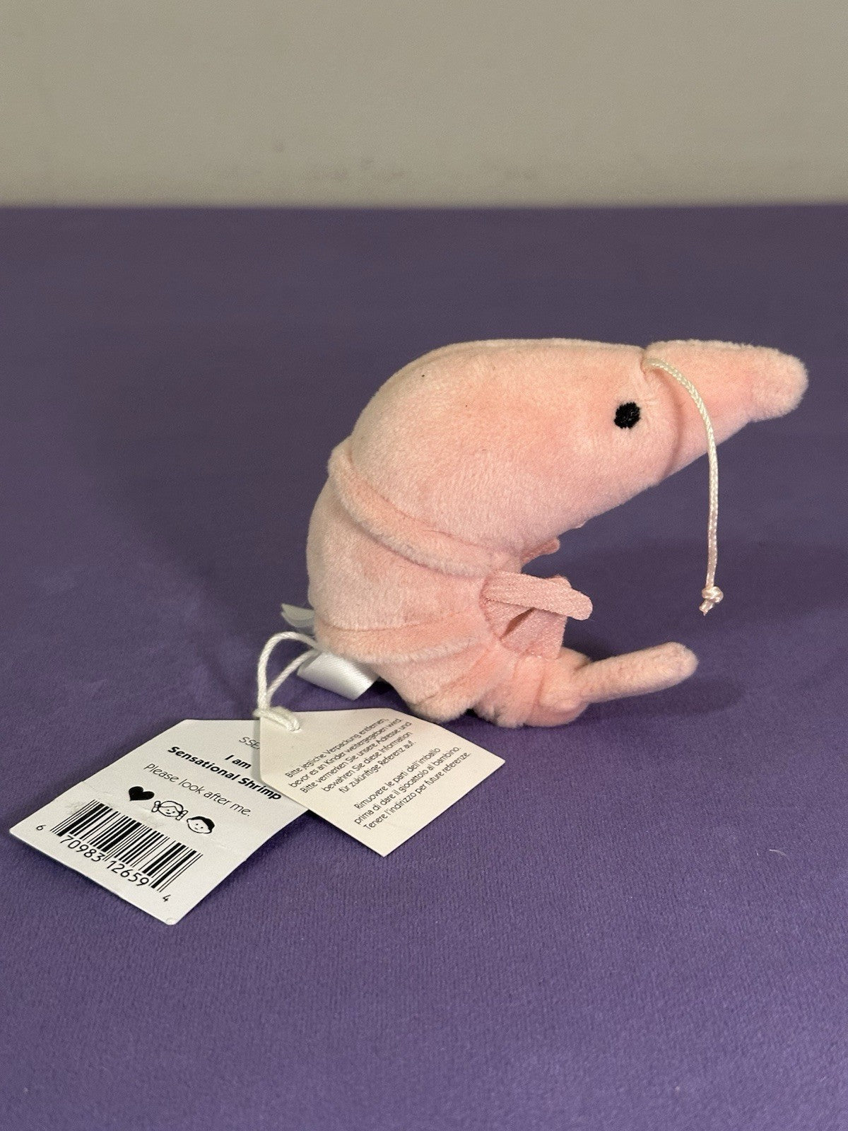 NUOVO Jellycat Sensational Gamberetto Nuovo con etichette Pesce Ocean Life Gambero Divertente Peluche Giocattolo Morbido-