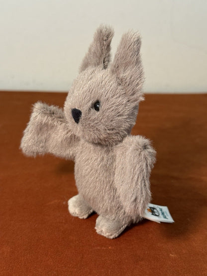 Pipistrello Jellycat Fluffy nuovo con etichette piccolo Nocturne bambino grigio 12 cm estremamente raro ritirato-
