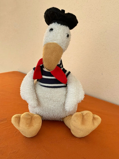 Peluche uccellino giocattolo morbido anatra vestita francese Jellycat Gaston Goose raro pensionato