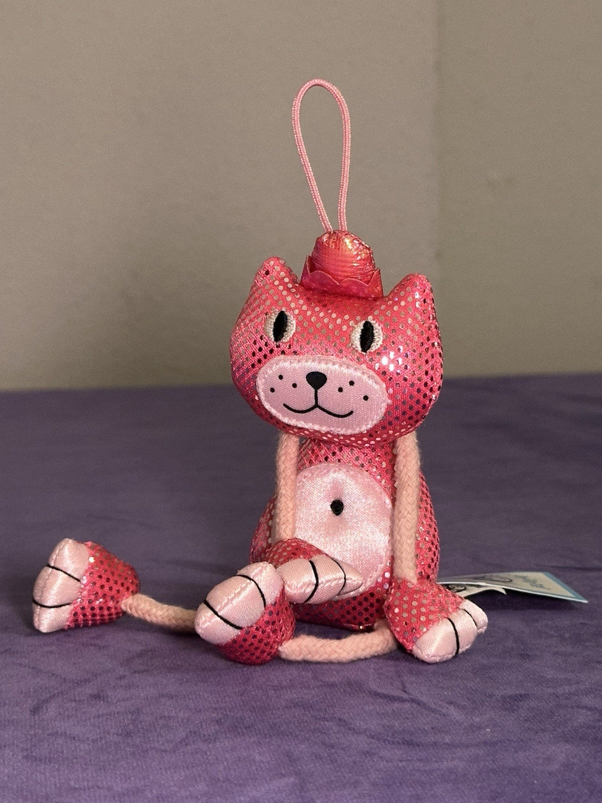 Mascotte giocattolo Jellycat Dingly Dangly Pink Jellycat nuova con etichette scintillante ritirata rara-