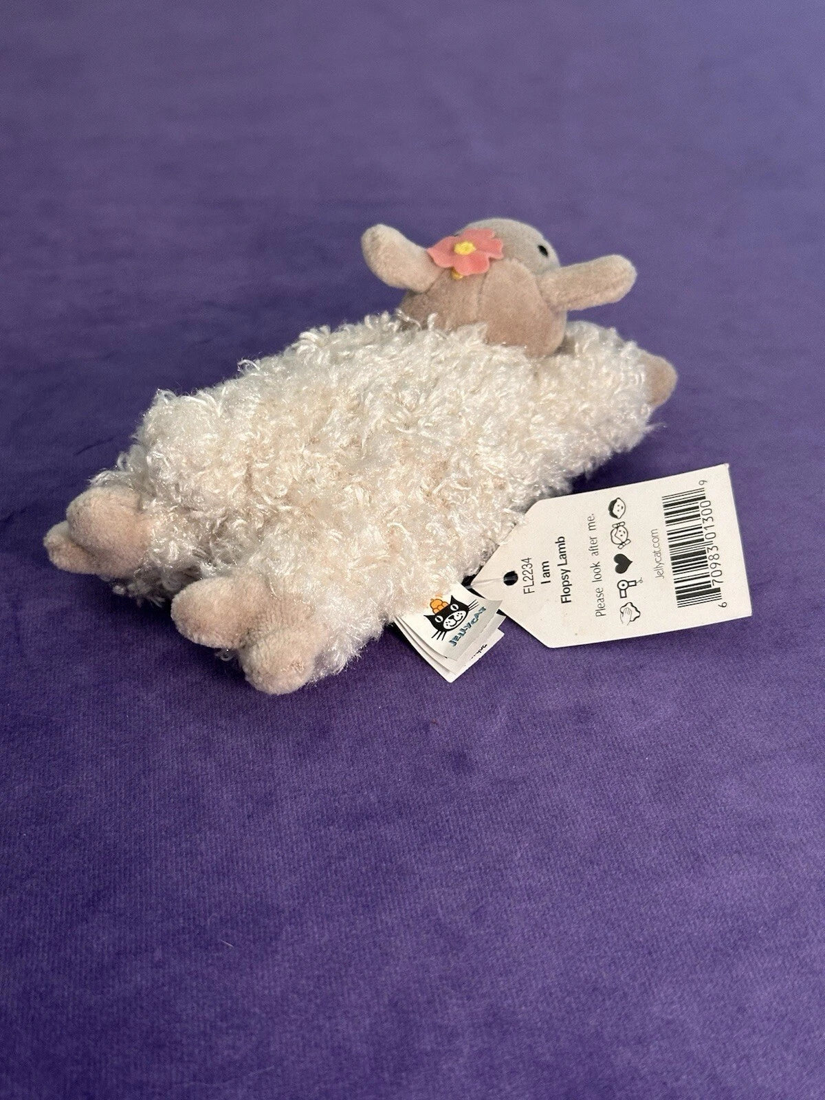 New Jellycat Flopsy Lamb BNWT Tiny Vintage Cream Sheep Rare Retired Soft Toy