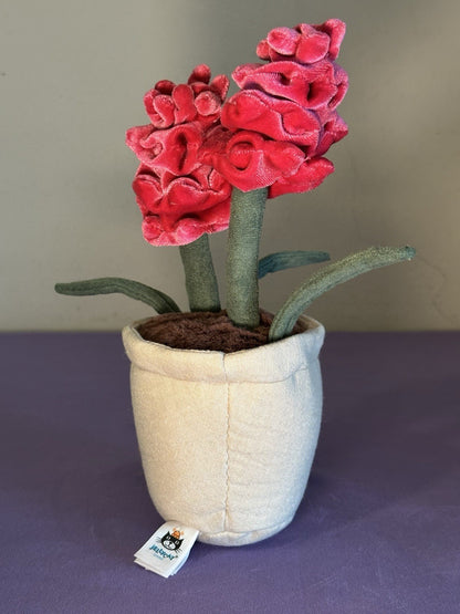 Pianta di giacinto Jellycat divertente nuova senza etichette ritirata rara giocattolo morbido fiori rosa caldo-
