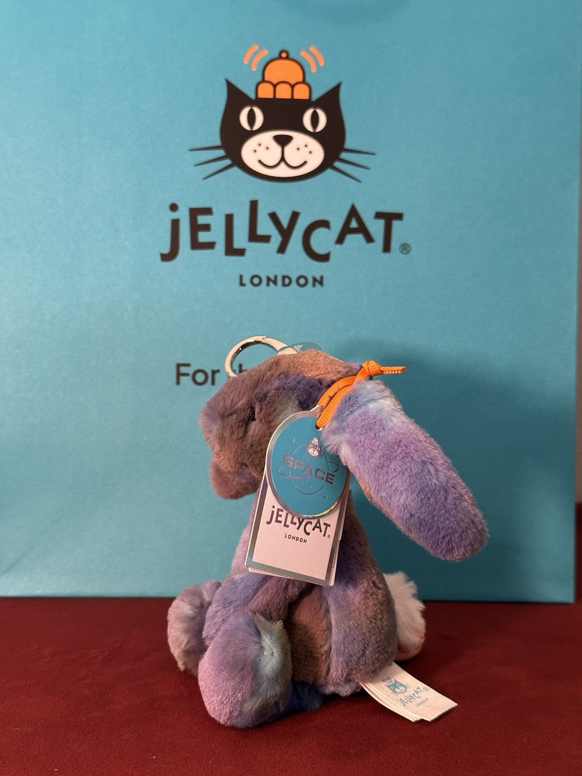 NUOVO Jellycat Zodihop Bunny Bag Charm Nuovo con etichette Esclusivo Portachiavi Collezione Spazio-