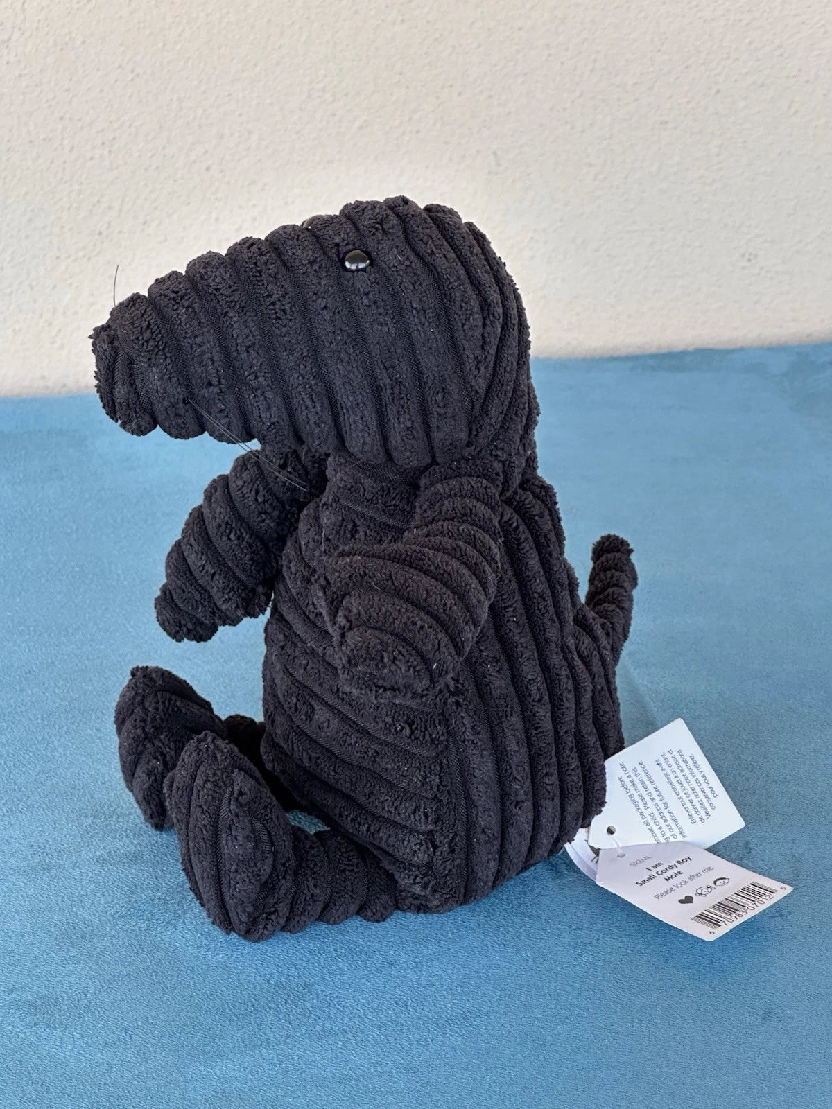 NUOVO Jellycat Small Cordy Roy Mole nuovo con etichette giocattolo morbido 9" nero velluto a coste