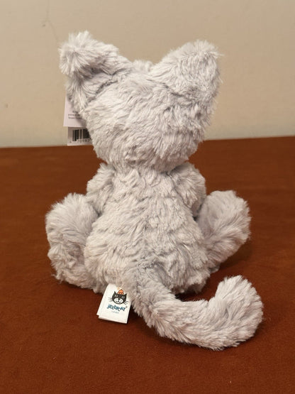 NUOVO Jellycat Squiggles Kitten nuovo con etichette grigio gatto gattino giocattolo morbido raro peluche ritirato-