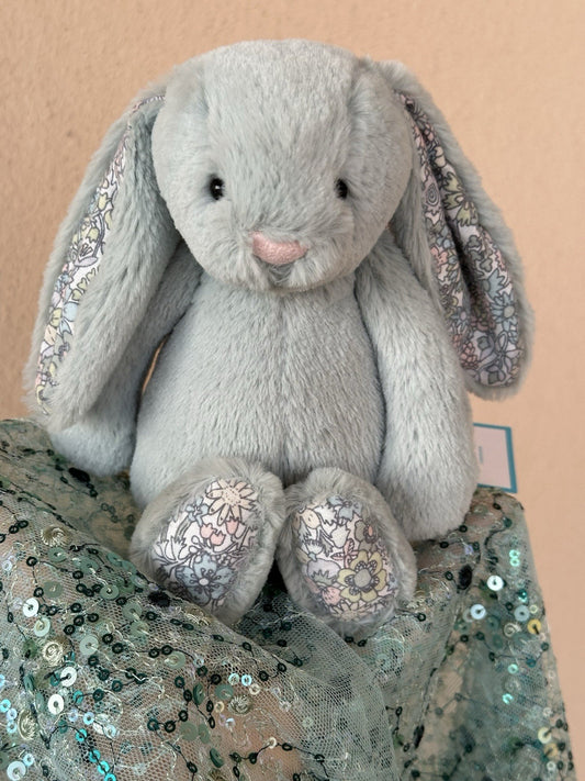 NUOVO coniglietto Jellycat Small Bashful Sage Blossom nuovo con etichetta fiore verde chiaro 8" ritirato-