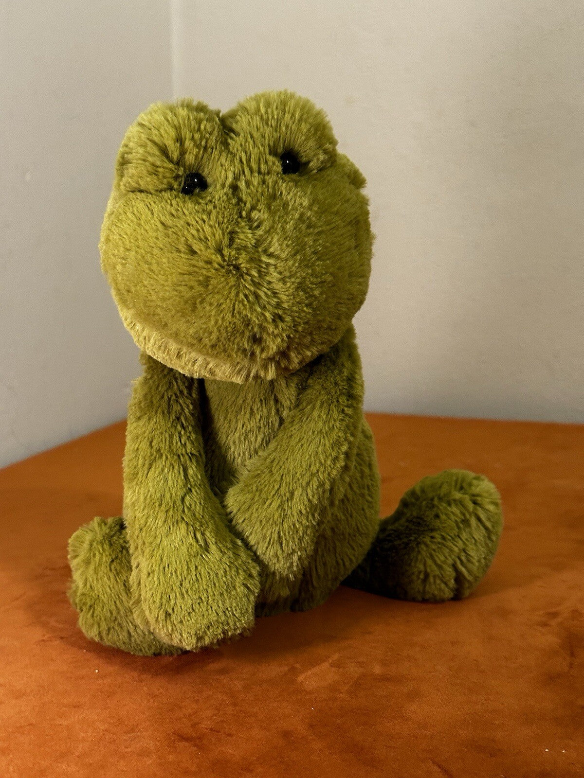 Peluche giocattolo morbido Jellycat Medium Bashful Frog occhi piccoli raro rana verde in pensione-