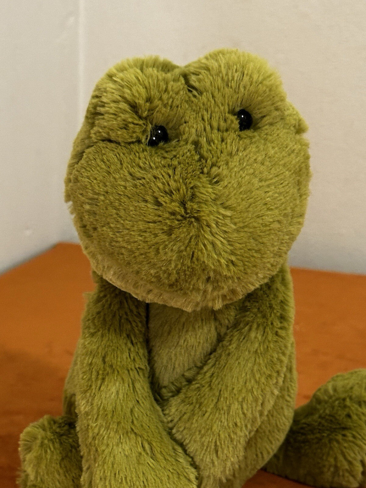 Peluche giocattolo morbido Jellycat Medium Bashful Frog occhi piccoli raro rana verde in pensione-