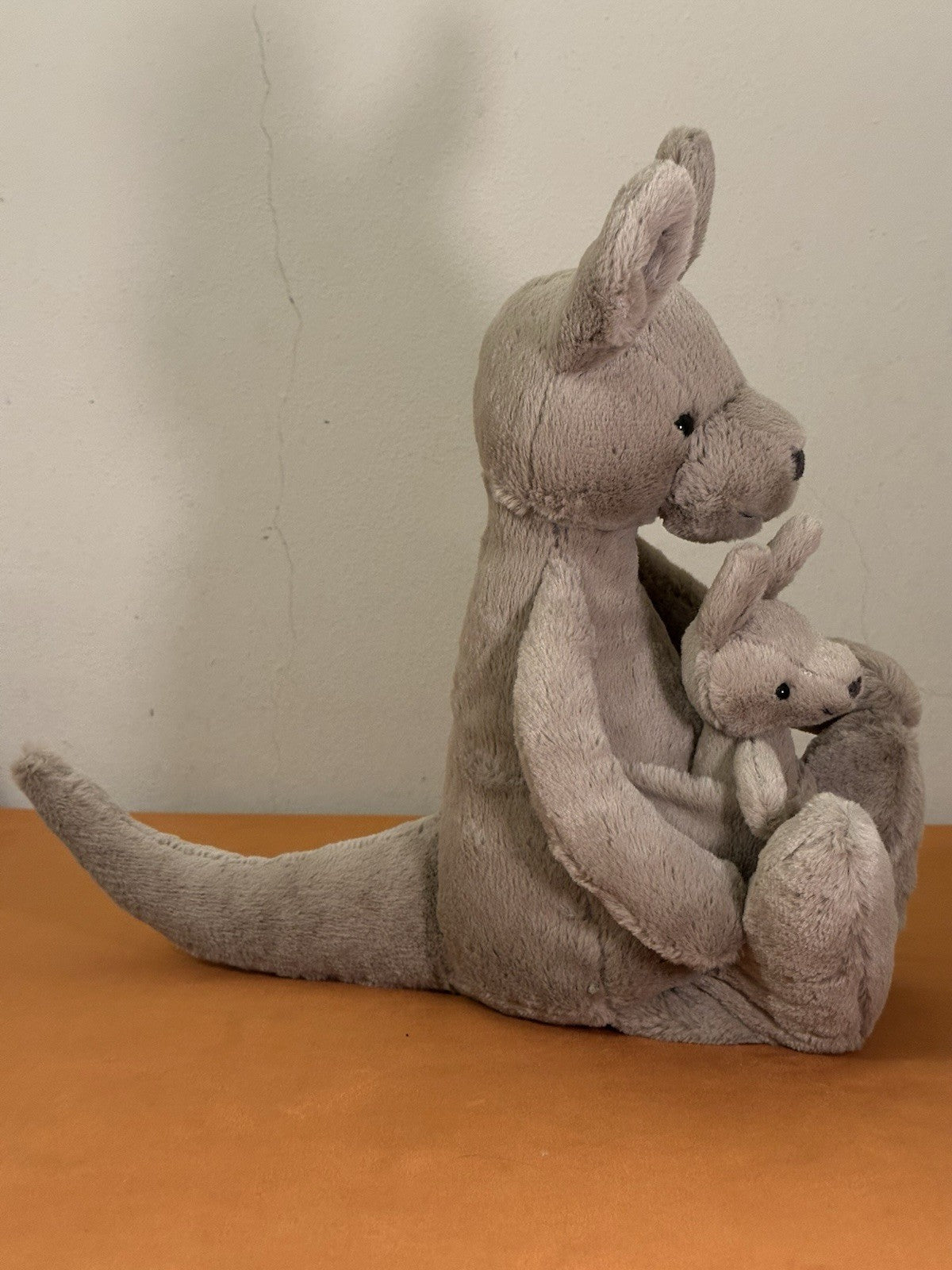 Peluche Jellycat Kara Canguro con Baby Joey nuovo senza etichette ritirato raro animale zoo cm.40-