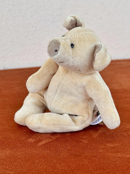 Jellycat Squidgikins Maiale Beige Rosa Mini Maiale 14 cm 1999 Vintage