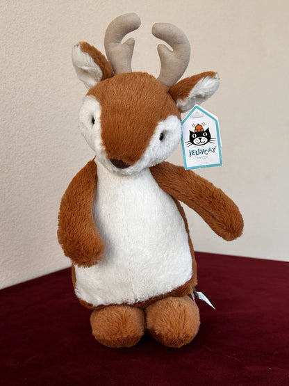 New Jellycat Medium Bobkin Reindeer BNWT Woodland Winter Deer Retired Rare Plush