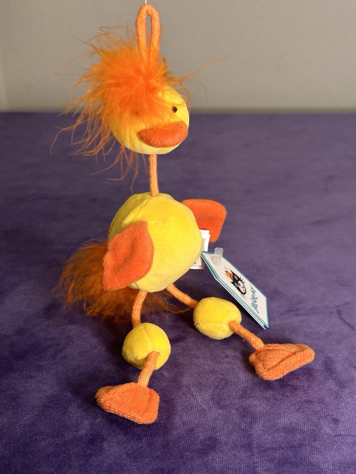 NUOVO Jellycat Wobbly Bobbly pulcino nuovo con etichette vintage pulcino giallo raro uccellino anatra in pensione-