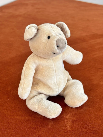 Jellycat Squidgikins Maiale Beige Rosa Mini Maiale 14 cm 1999 Vintage